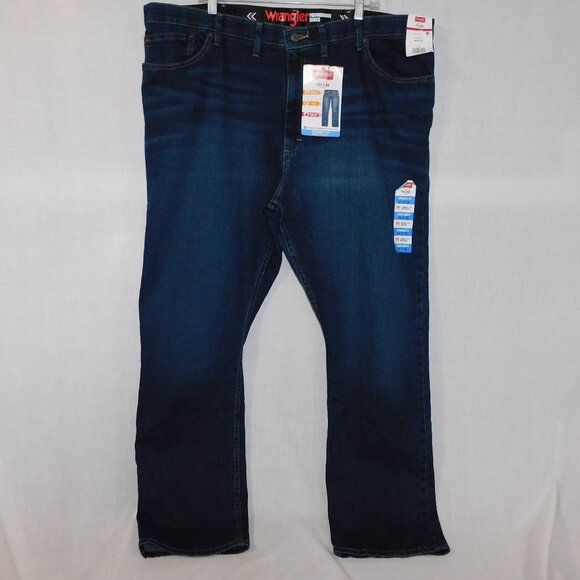 Wrangler Five Star Performance Series Flex 44 x 32 Straight Fit Dark Wash Jeans - Picture 1 of 10